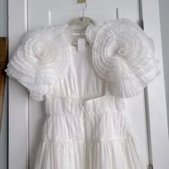 Aje Sculptura Expressive Pleated Organza Maxi Dress White Bridal NEW with tag - Picture 14 of 15